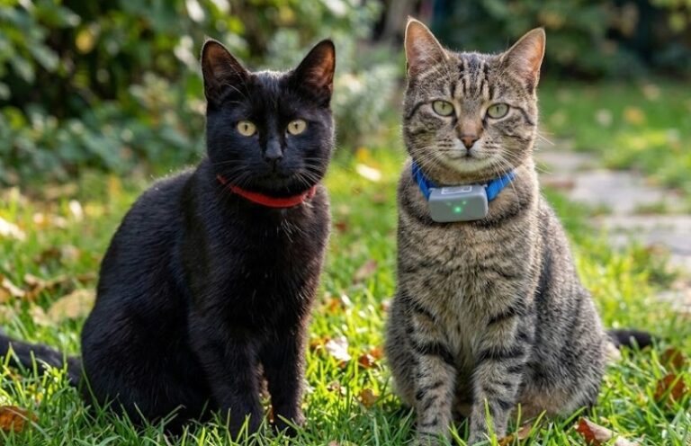 2 katten met tracker