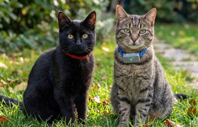2 katten met tracker