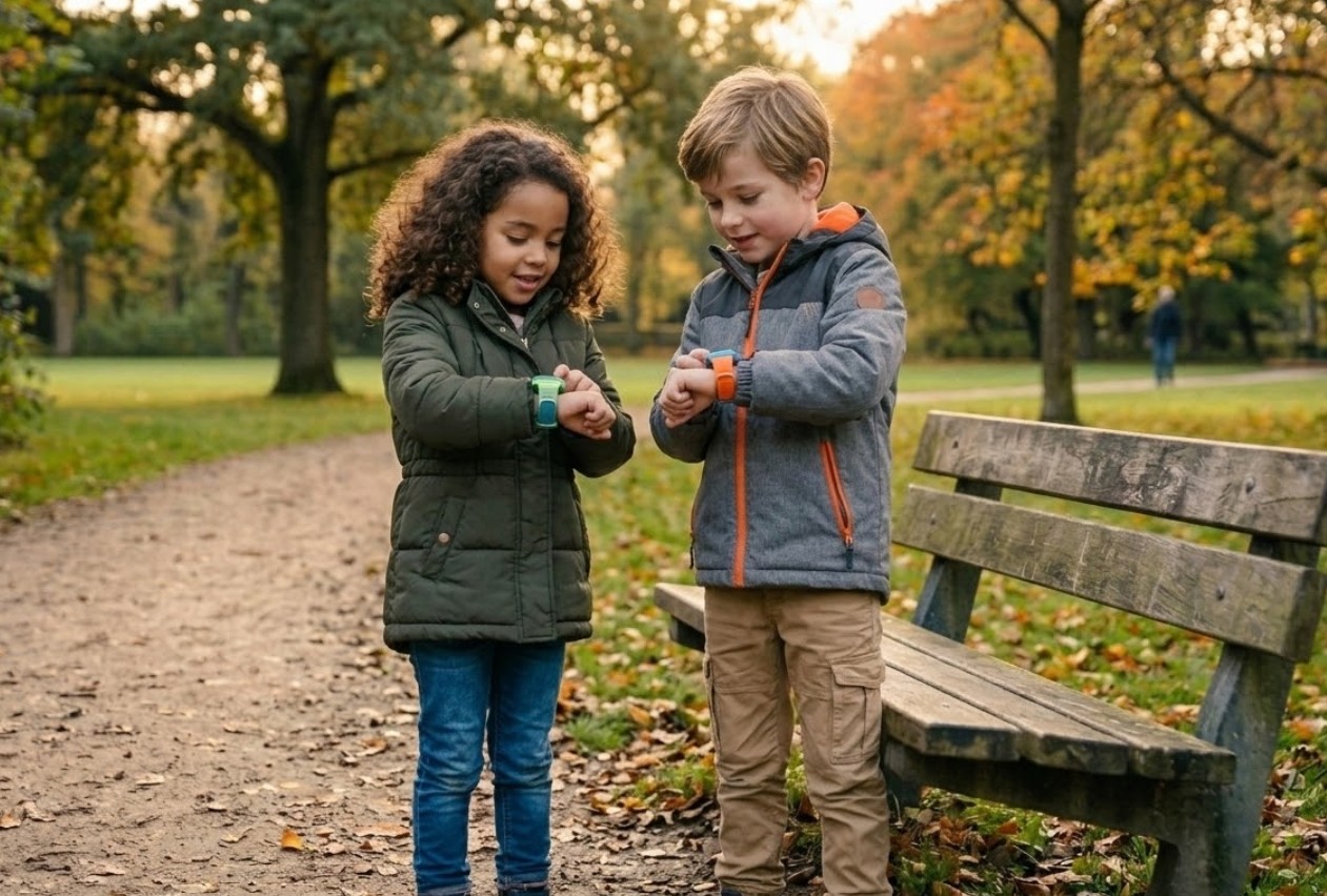 kinderen met gps tracker